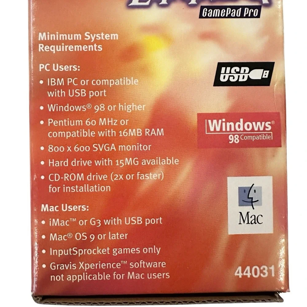Gravis Eliminator GamePad‎ Pro Plug and Play USB 44031 cLcontroller NEW IN BOX